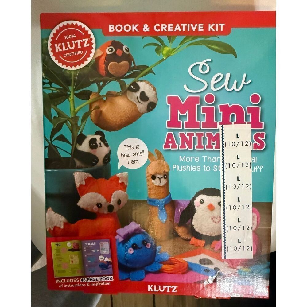 Klutz Sew Mini Animals Book and Creative Kit Learning Toys Multicolor OS NWOT